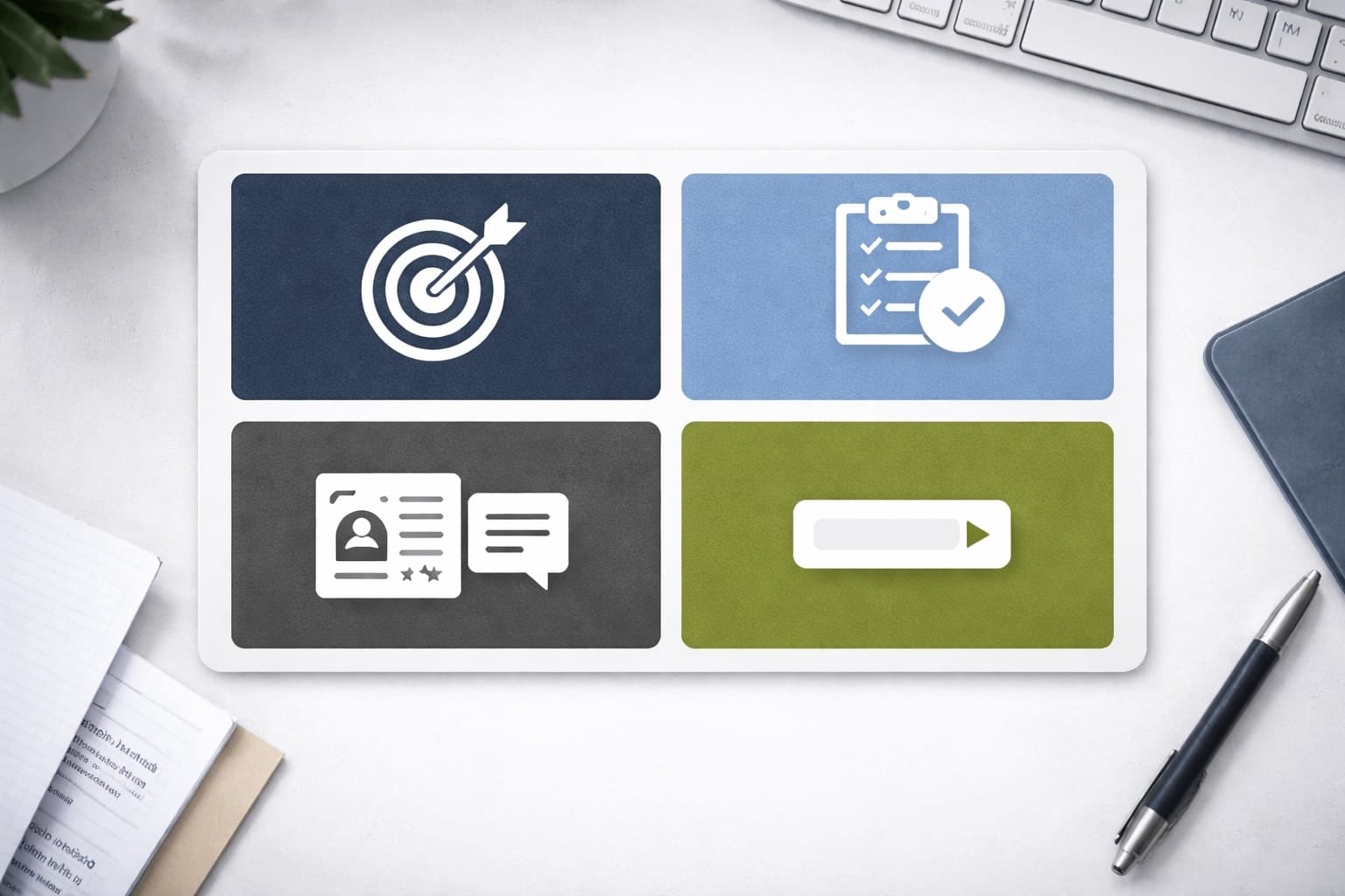 Cztery elementy procesu marketingu i sprzedazy – komunikat, propozycja, dowody i krok