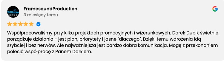 Framesound Opinia wspolpraca proces