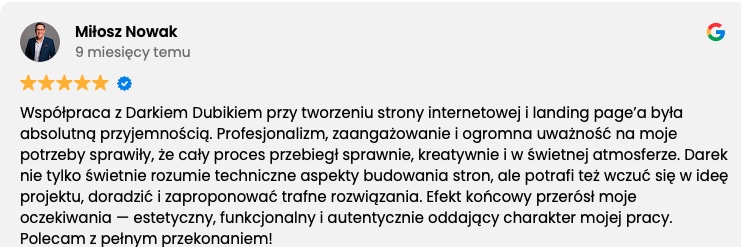 Milosz Nowak wspolpraca opinia